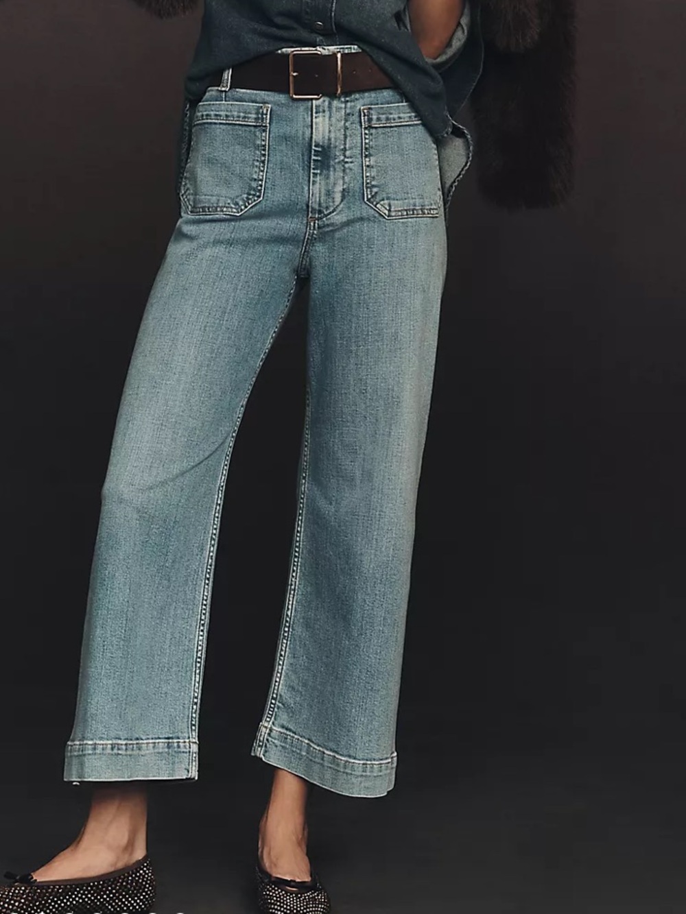 Maeve Colette High-Rise Wide-Leg Cropped Jeans
